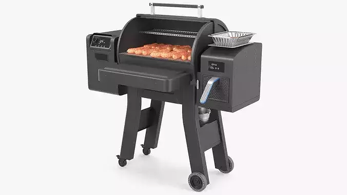 Multifunctional Pellet Grill Smoker with Sausages 3D model