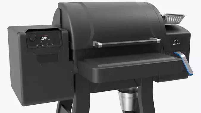Multifunctional Pellet Grill Smoker with Sausages 3D model 6