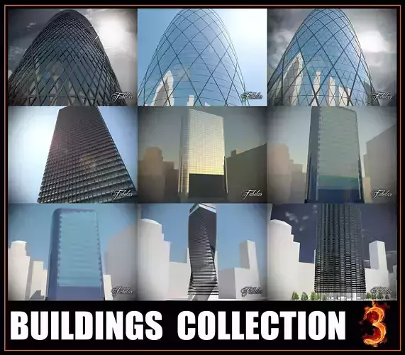 Buildings collection 3 different with