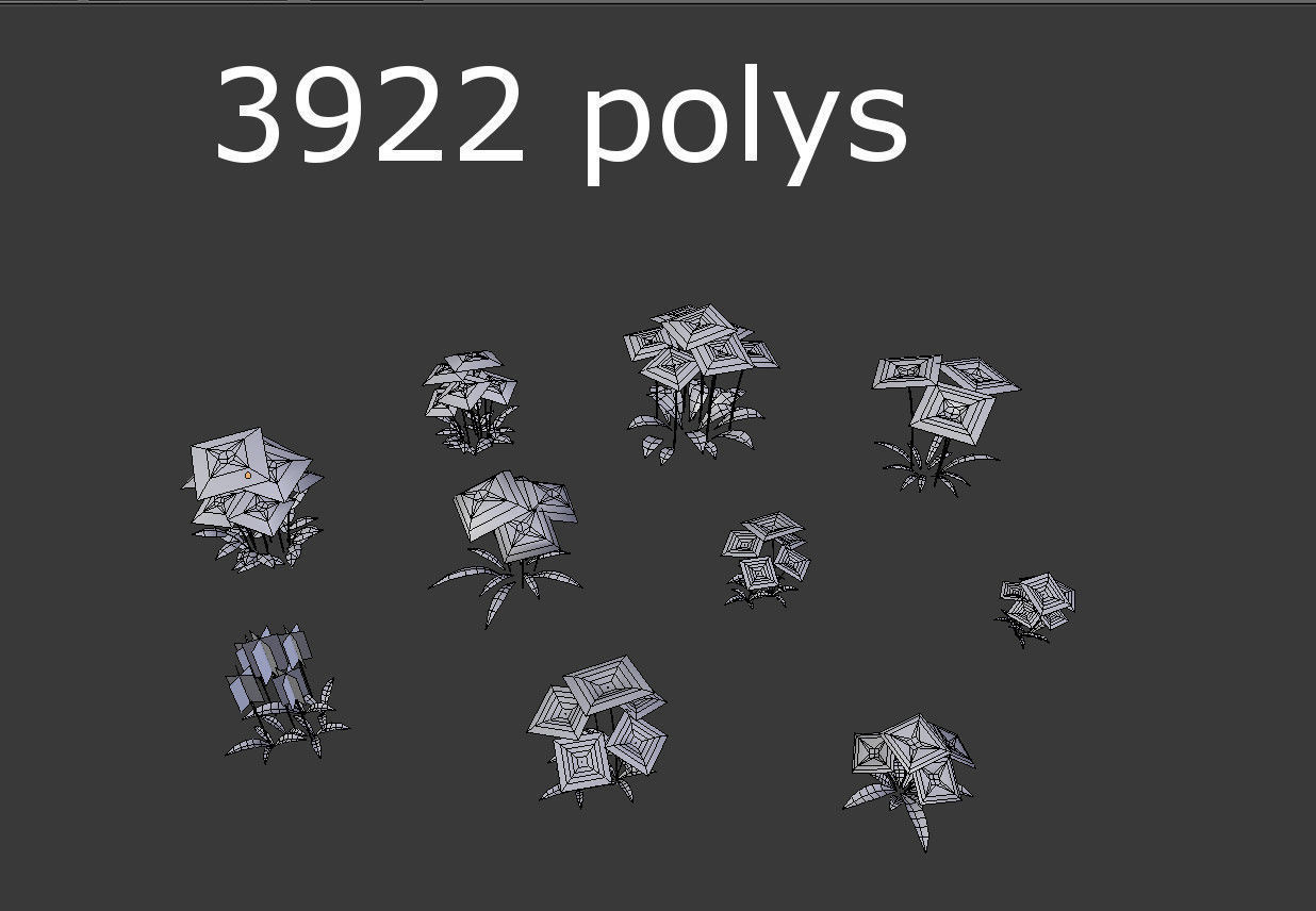 10 low poly flowers pack 2 Low-poly 3D model_5