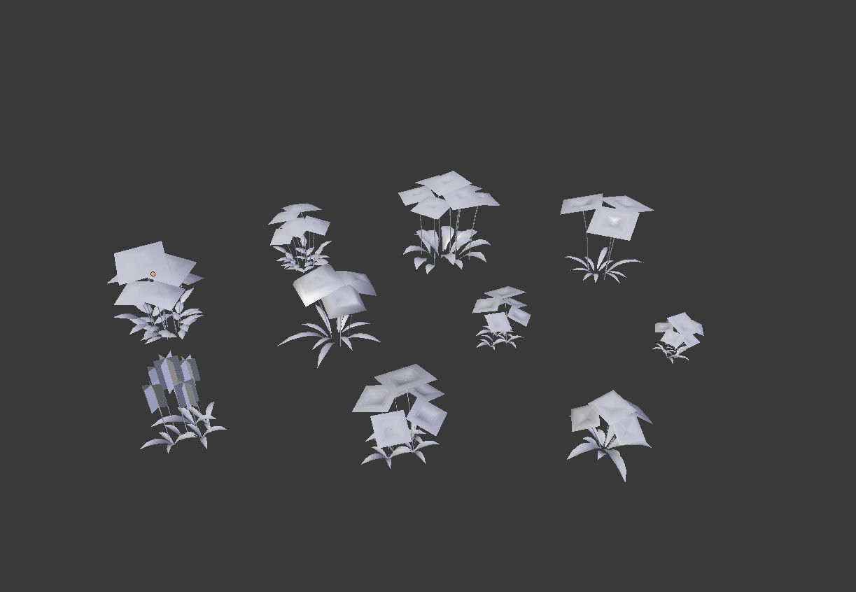10 low poly flowers pack 2 Low-poly 3D model_4