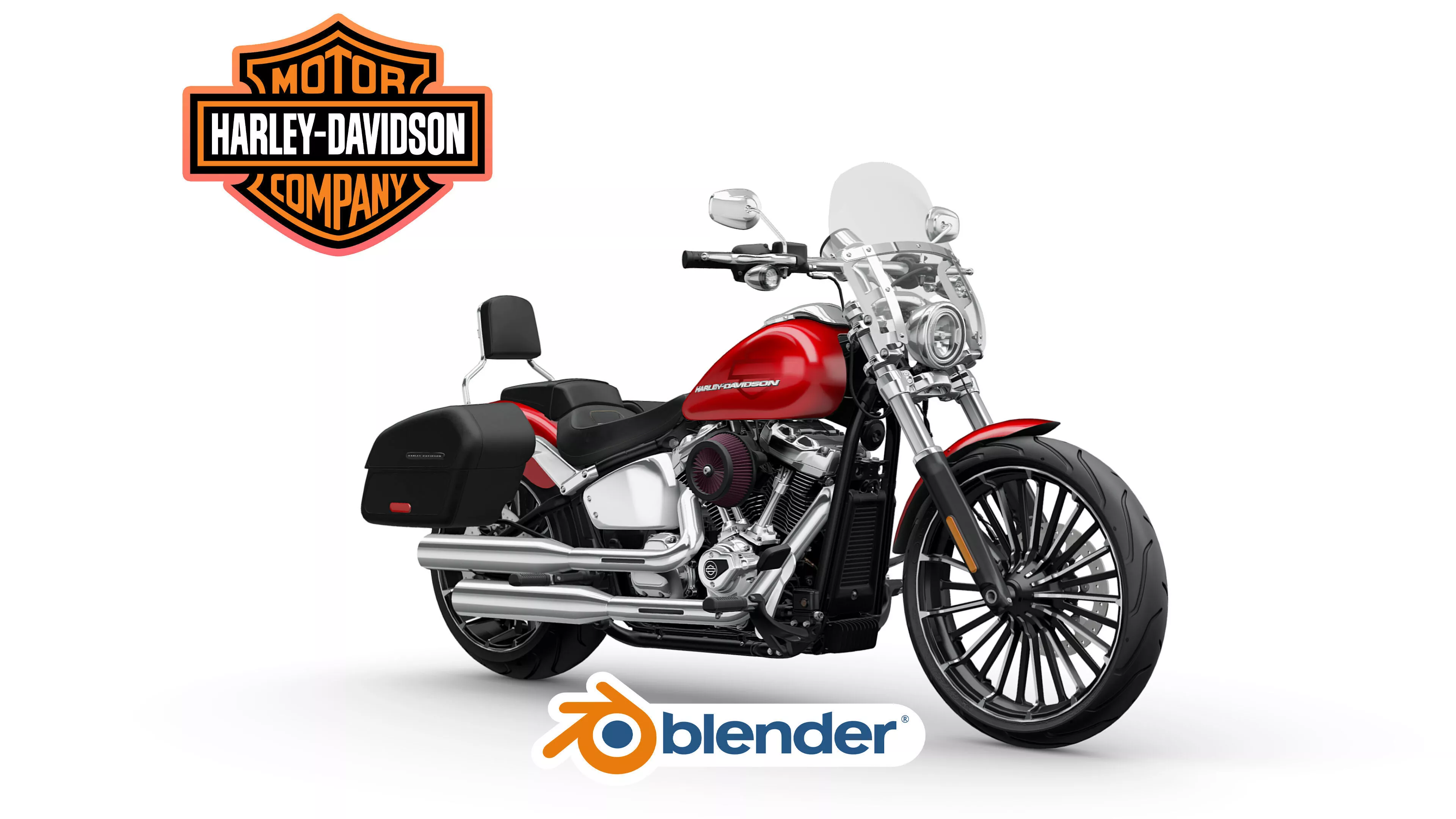 2025 Harley Davidson Breakout Custom Motorcycle Bike Low-poly 3D model