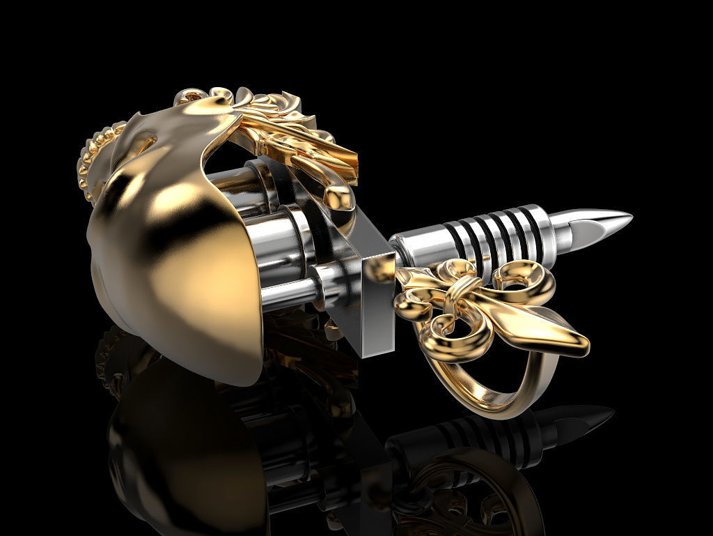 Tattoo Machine with a Skull 3D print model_8