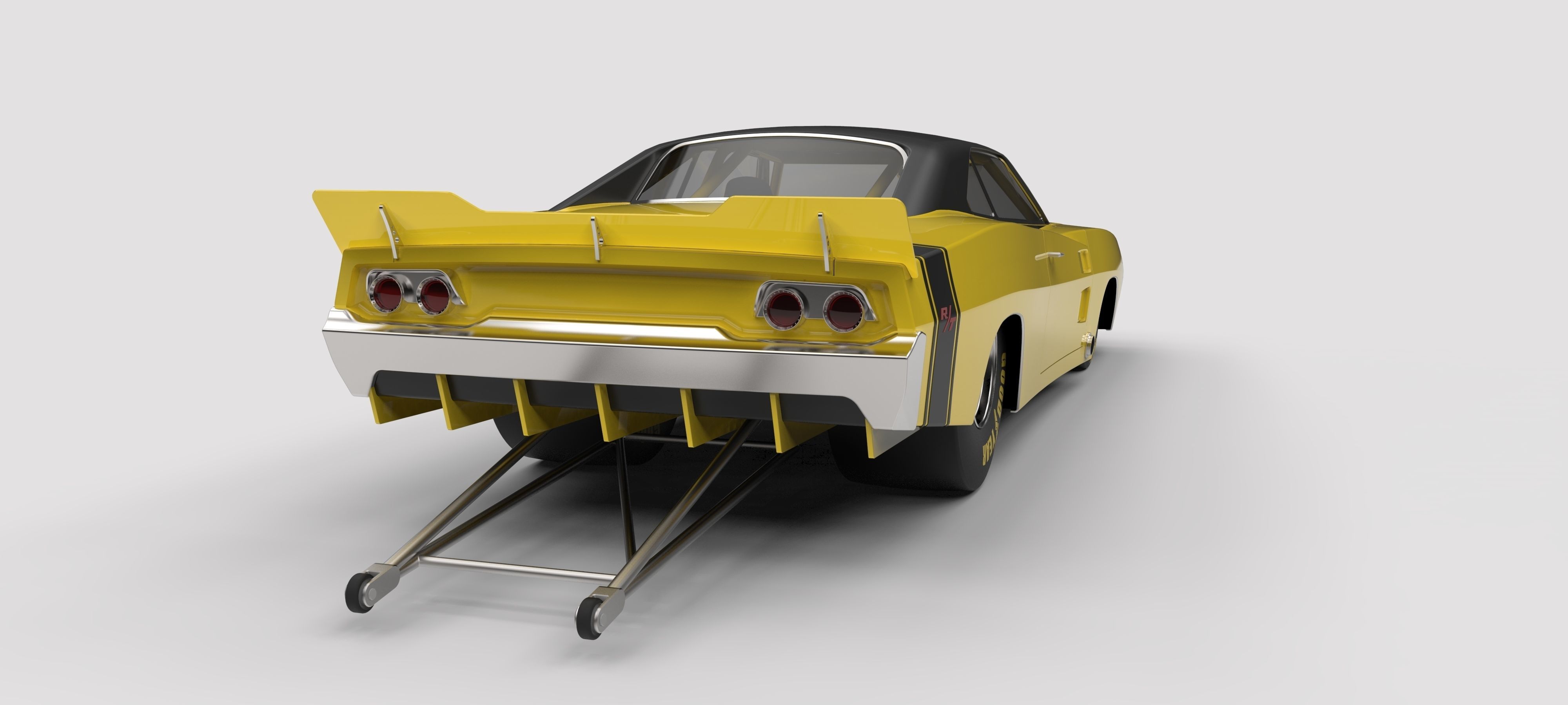 Dragster Dodge Charger 1970 3D model_12