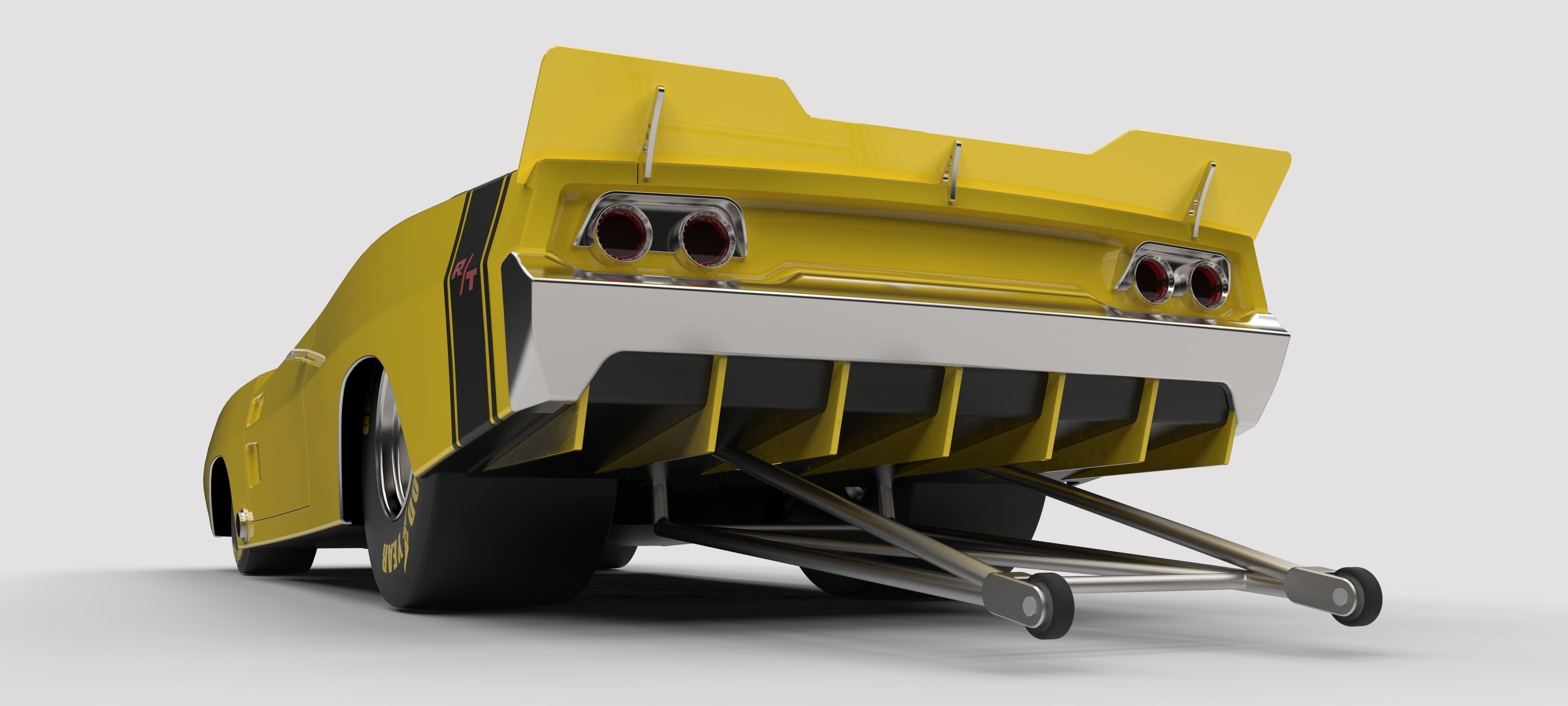 Dragster Dodge Charger 1970 3D model_16