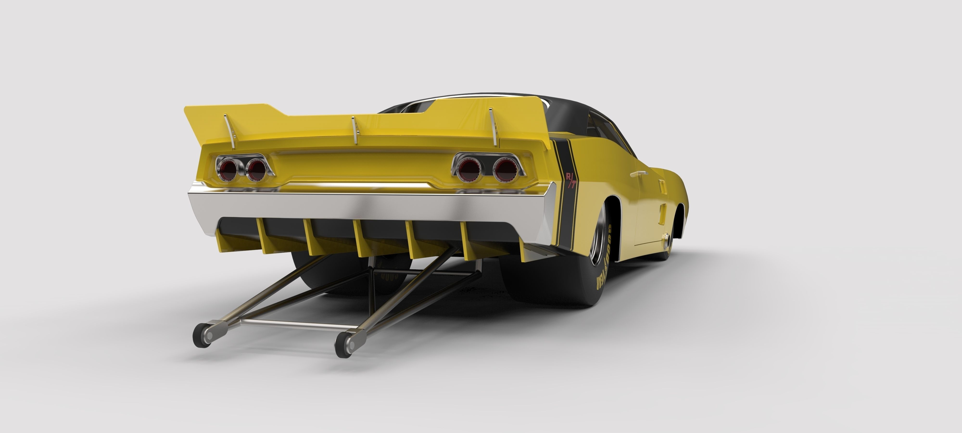 Dragster Dodge Charger 1970 3D model_13
