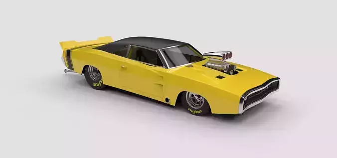 Dragster Dodge Charger 1970 3D model