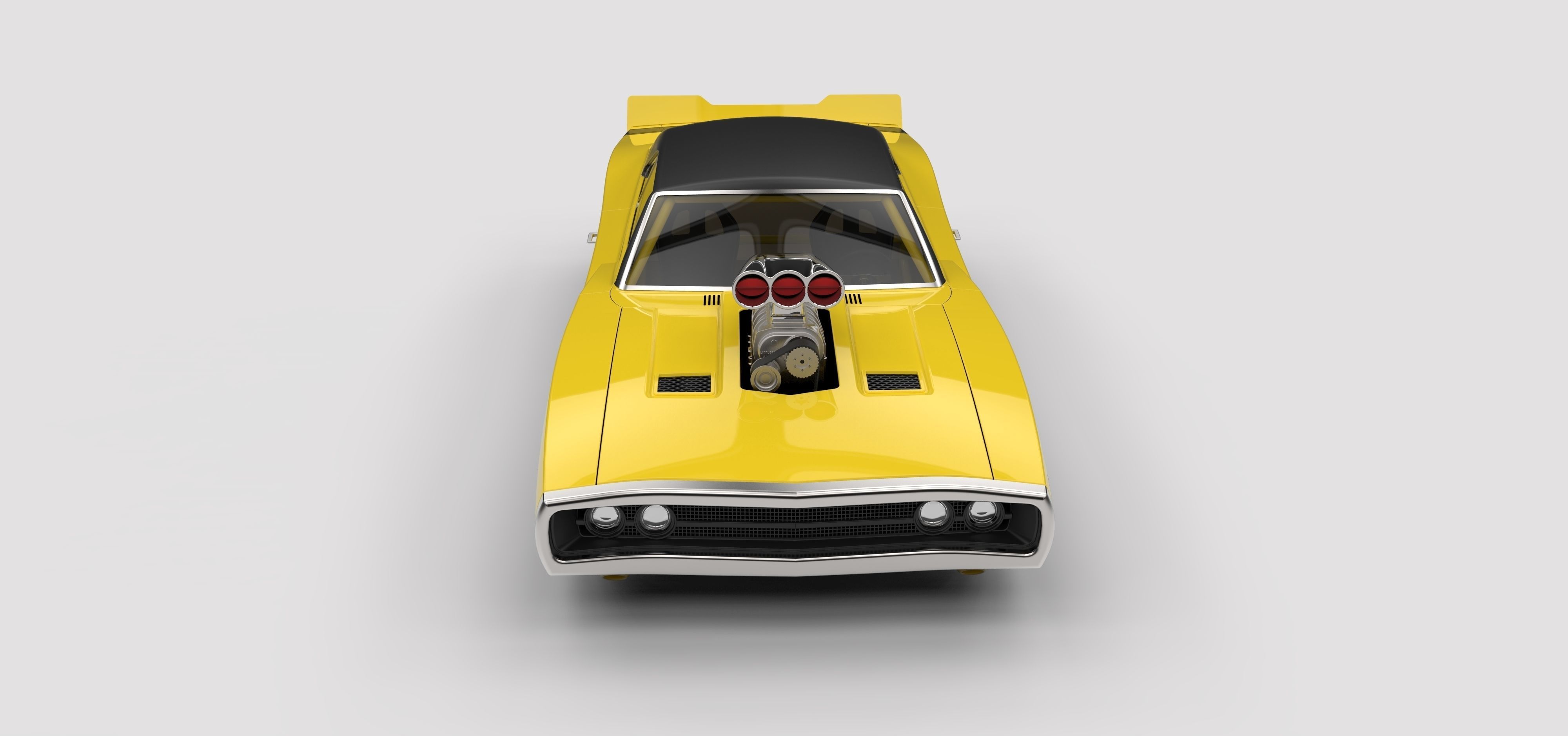 Dragster Dodge Charger 1970 3D model_4