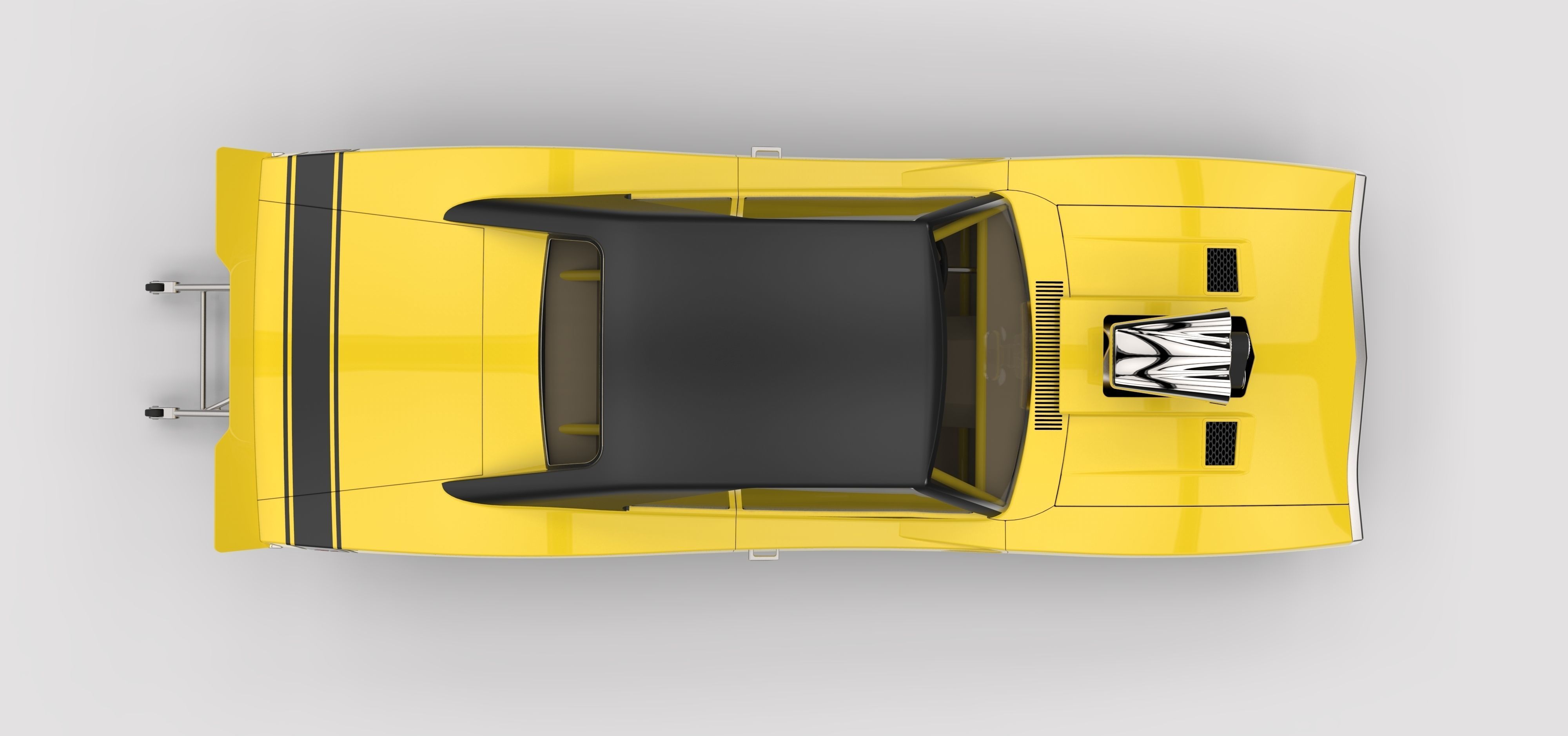 Dragster Dodge Charger 1970 3D model_8