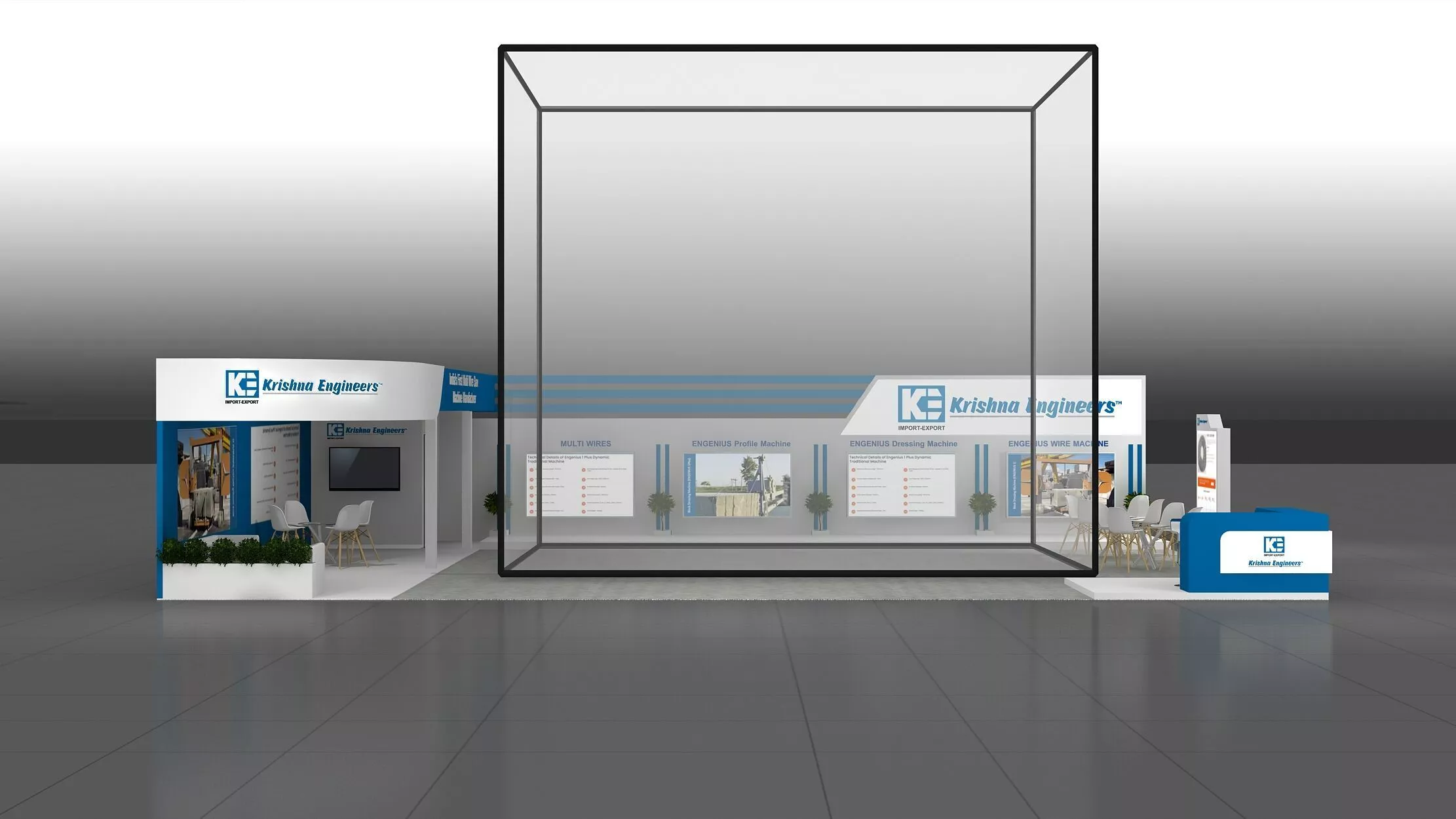 15mtr x10mtr expo stall 2side open Exhibition Stand Low-poly 3D model