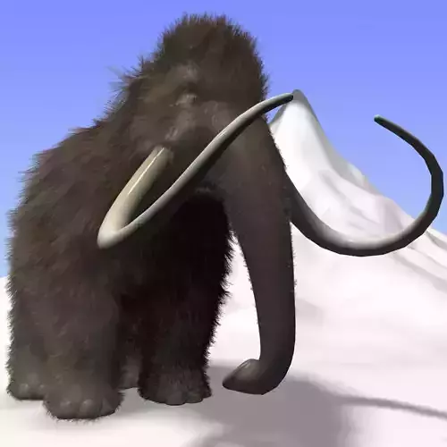 Cartoon Mammoth Rigged Low-poly 3D model