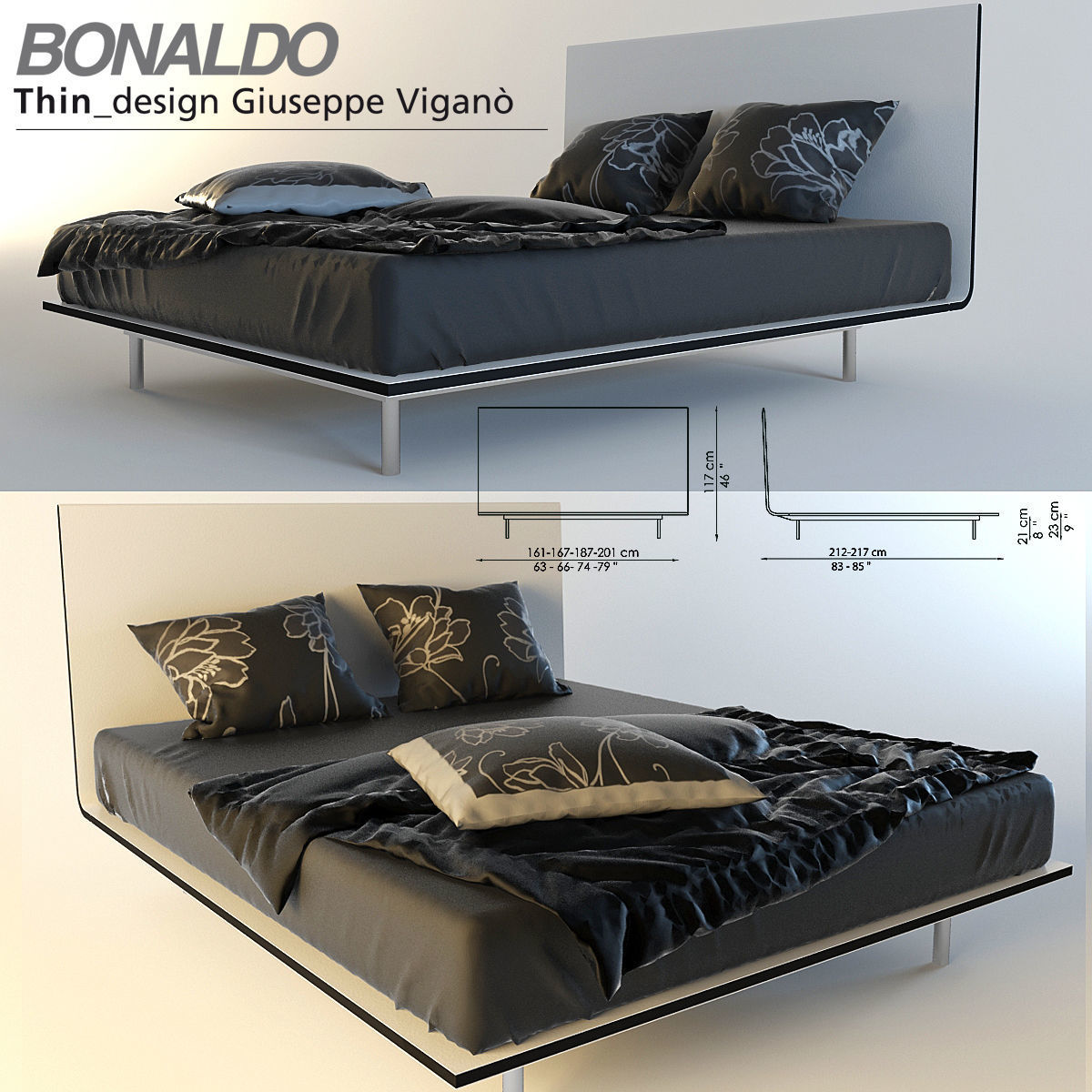 Thin bed by Bonaldo 3D model_0