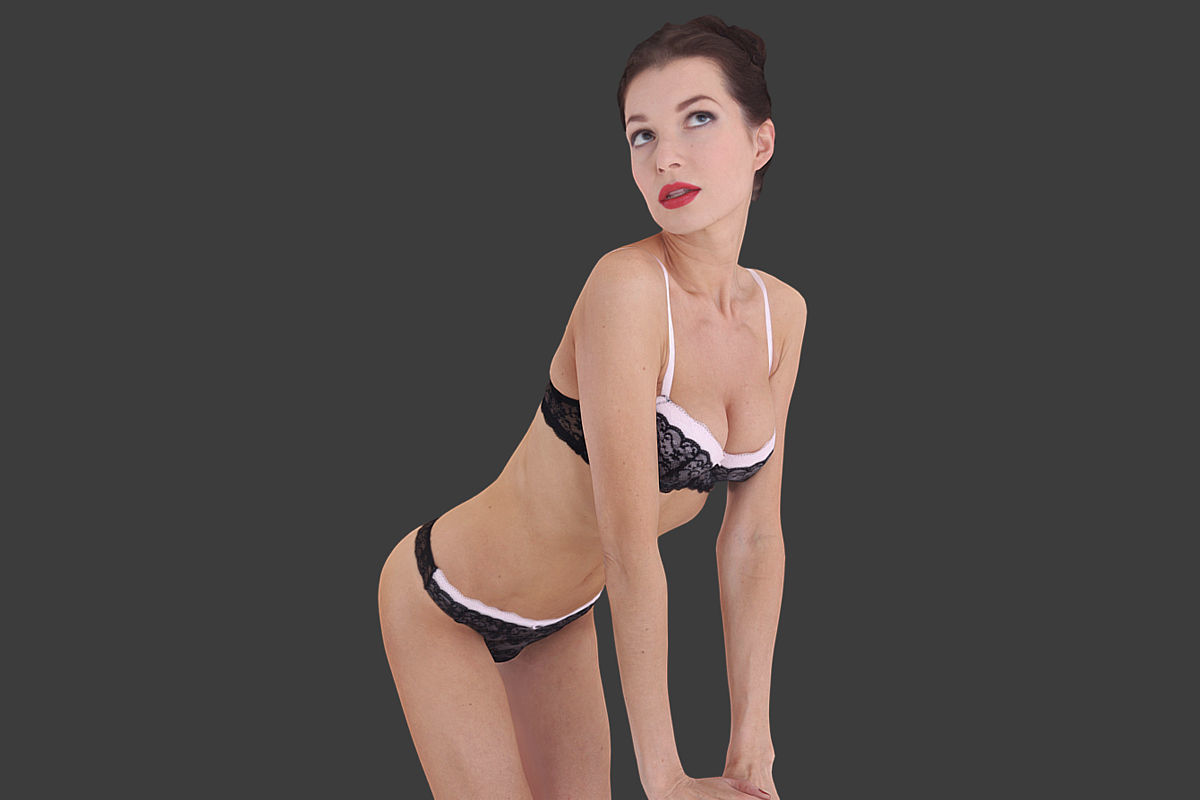 Girl in Underwear 3 Low-poly 3D model_1