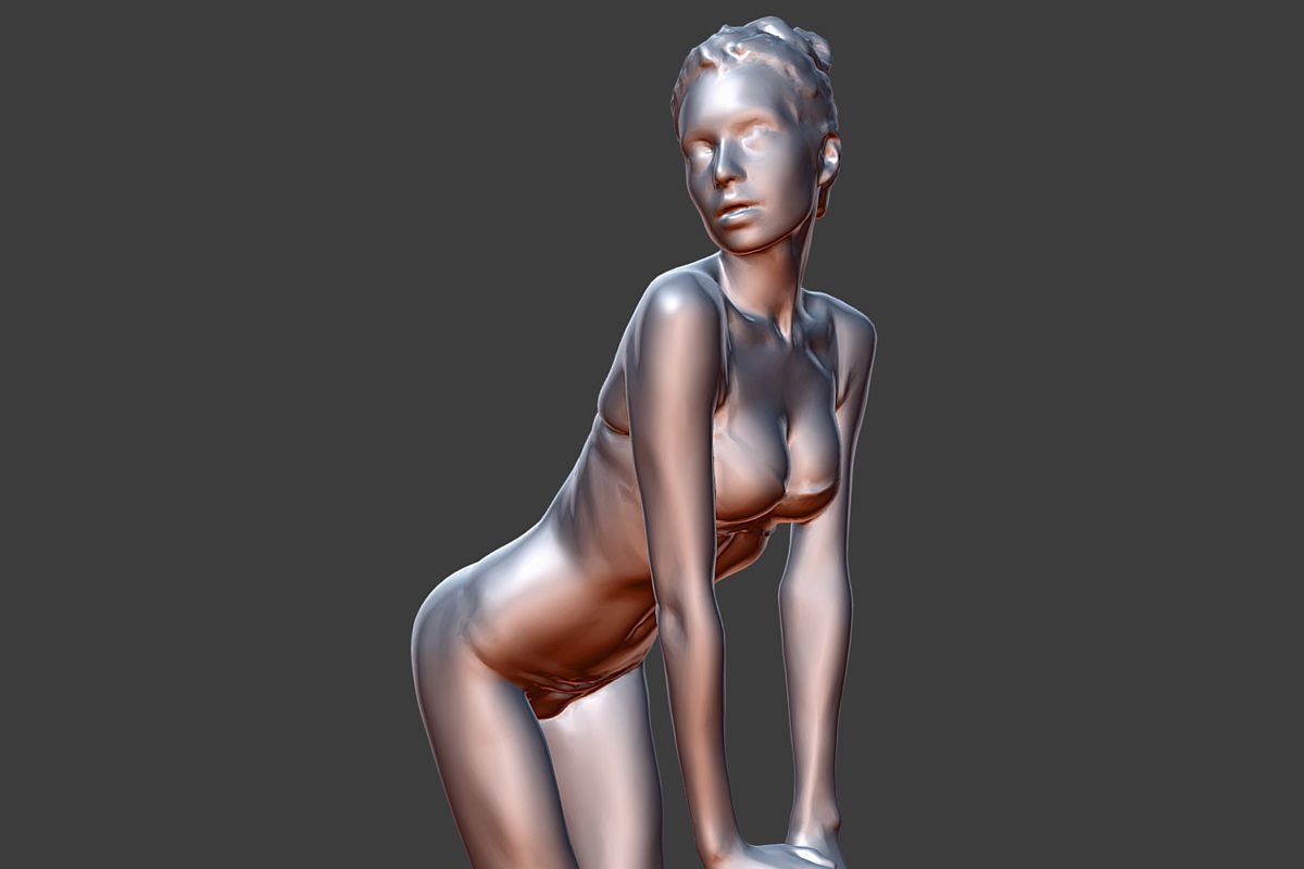 Girl in Underwear 3 Low-poly 3D model_2