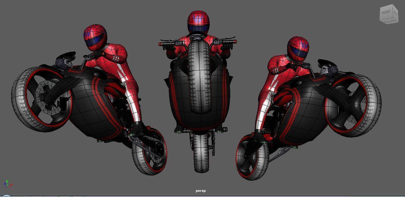 Bike Rider Gaming Low-poly 3D model_5