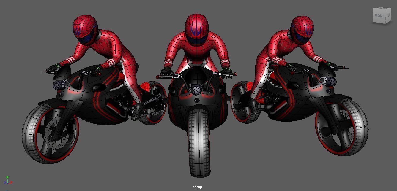 Bike Rider Gaming Low-poly 3D model_6