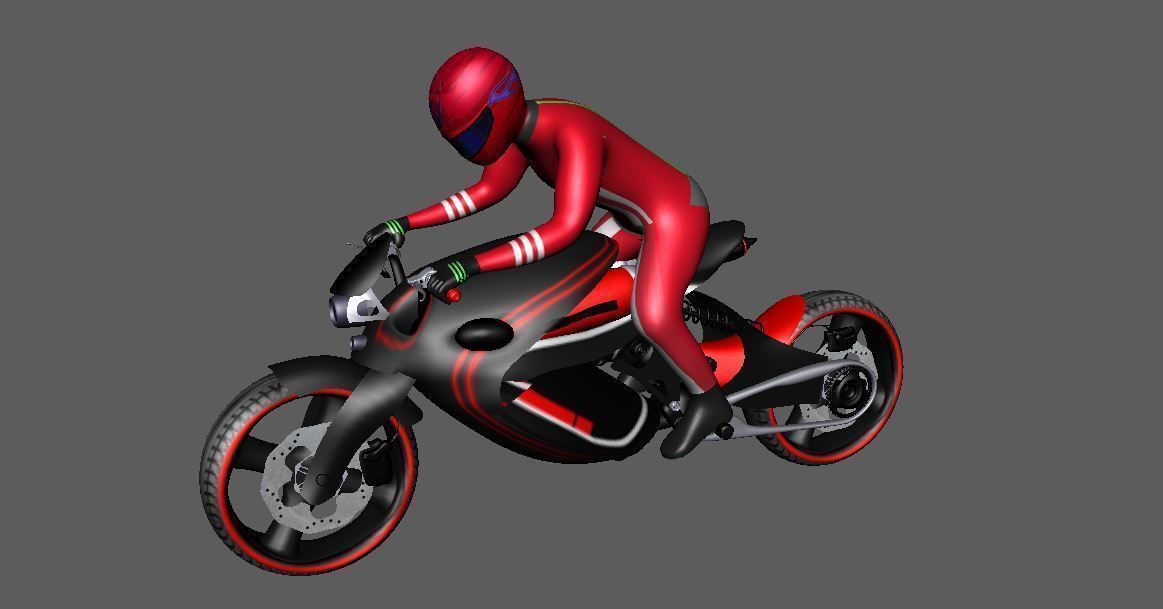 Bike Rider Gaming Low-poly 3D model_4