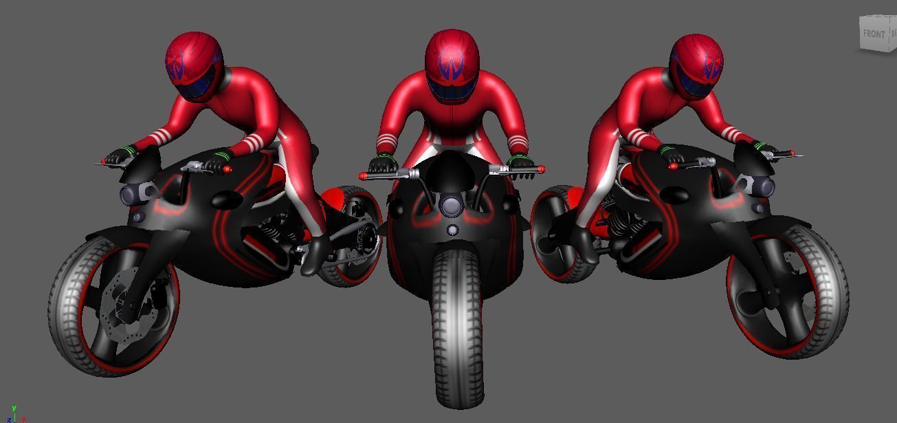 Bike Rider Gaming Low-poly 3D model_1