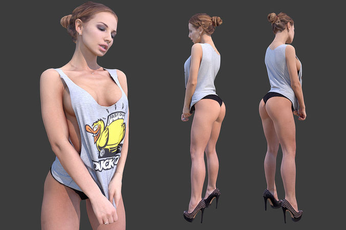 Woman Posing Low-poly 3D model