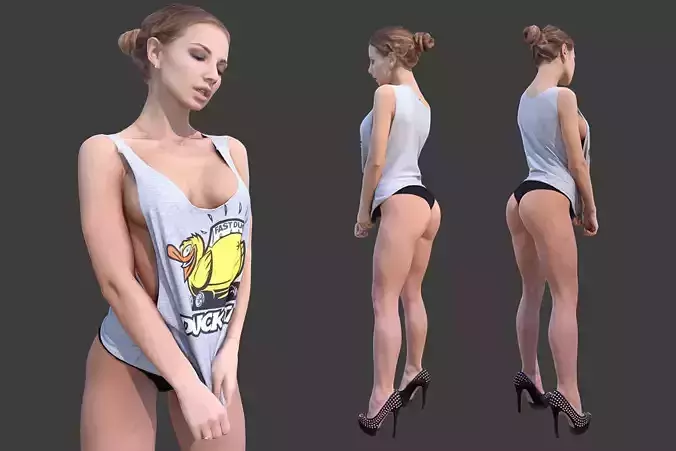 Woman Posing Low-poly 3D model