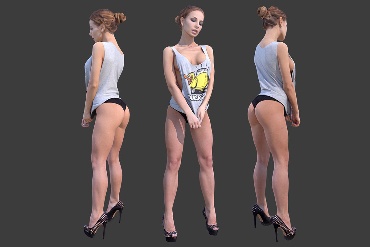 Woman Posing Low-poly 3D model_4