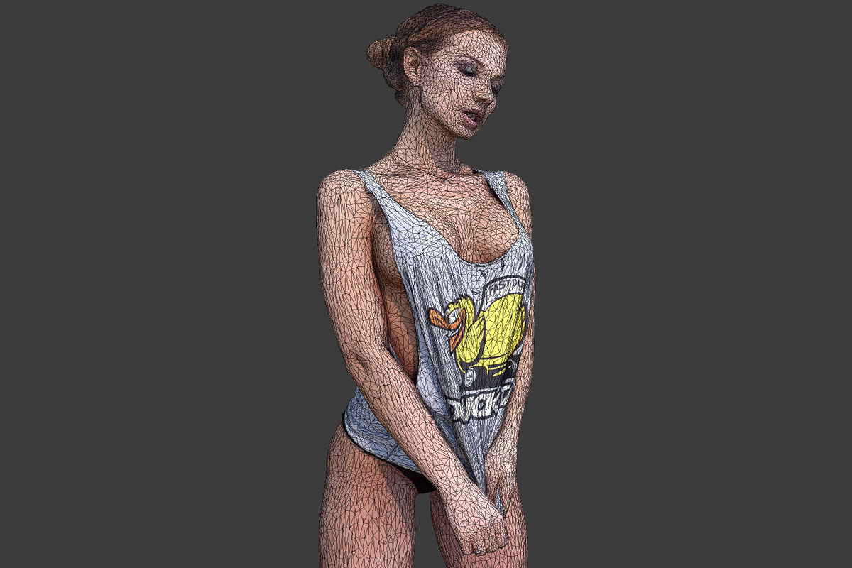Woman Posing Low-poly 3D model_2