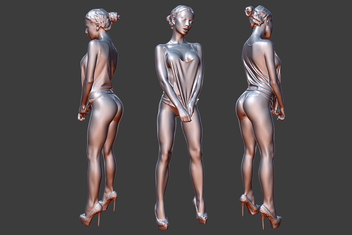 Woman Posing Low-poly 3D model_5