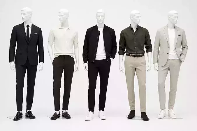 5 Male Mannequin Collection Different Clothing Styles 005