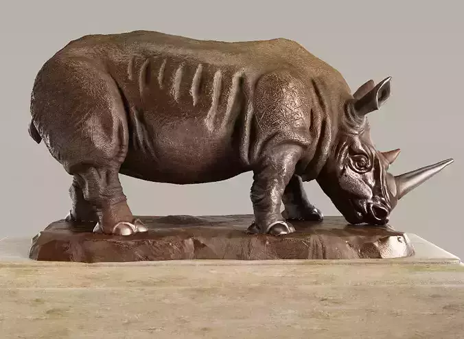 RH Rhino sculpture