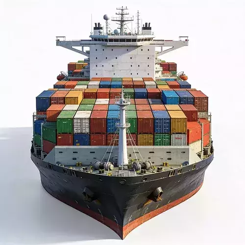 Stylized 3D Modern Container Cargo Ship Model