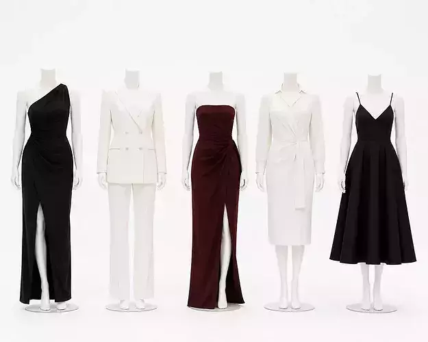 5 Female Mannequin Collection Different Clothing Styles 002
