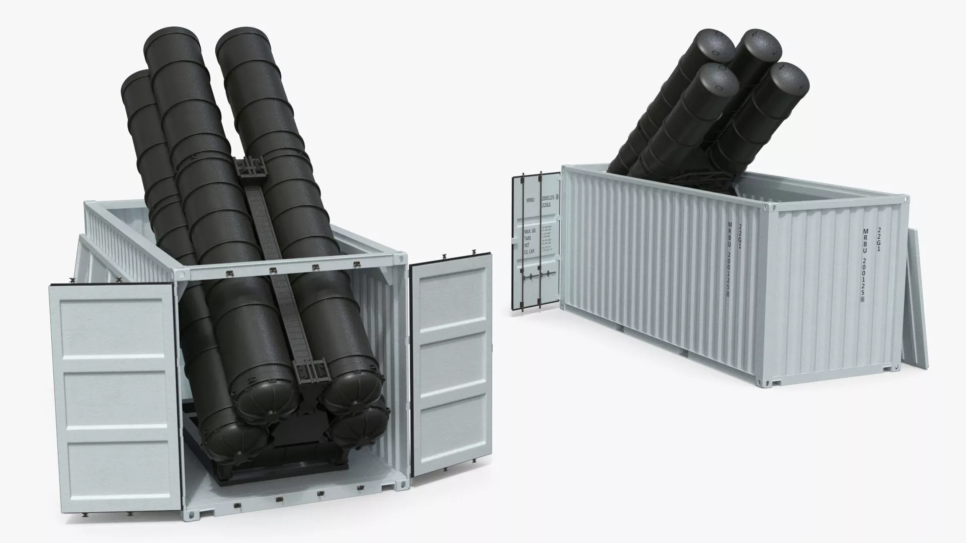 Container Missile Launcher Unit Rigged for Cinema 4D 3D model