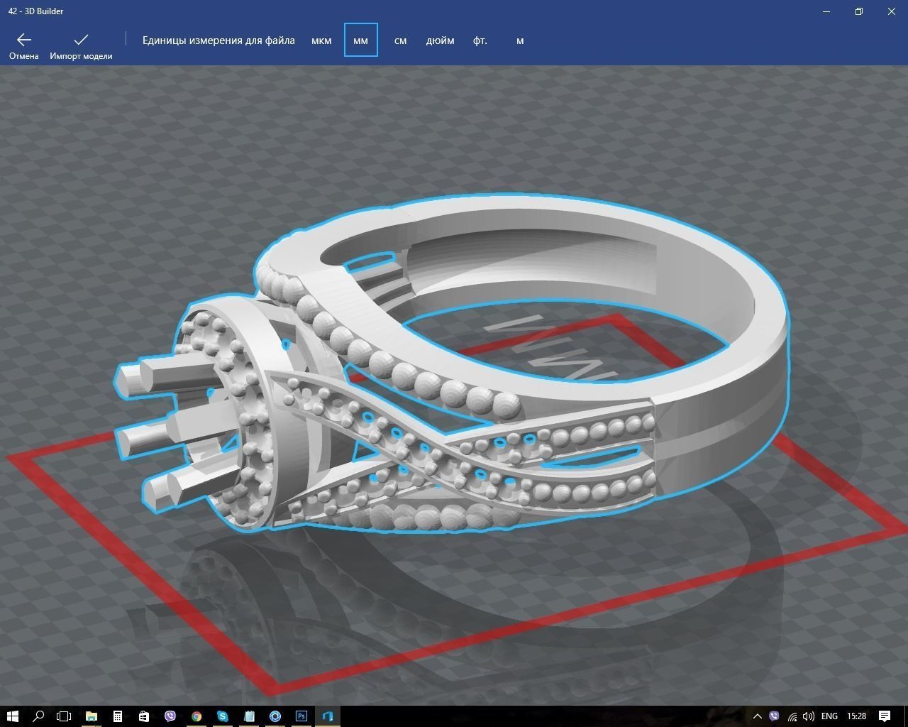 Ring amethyst engagement 3D print model_9