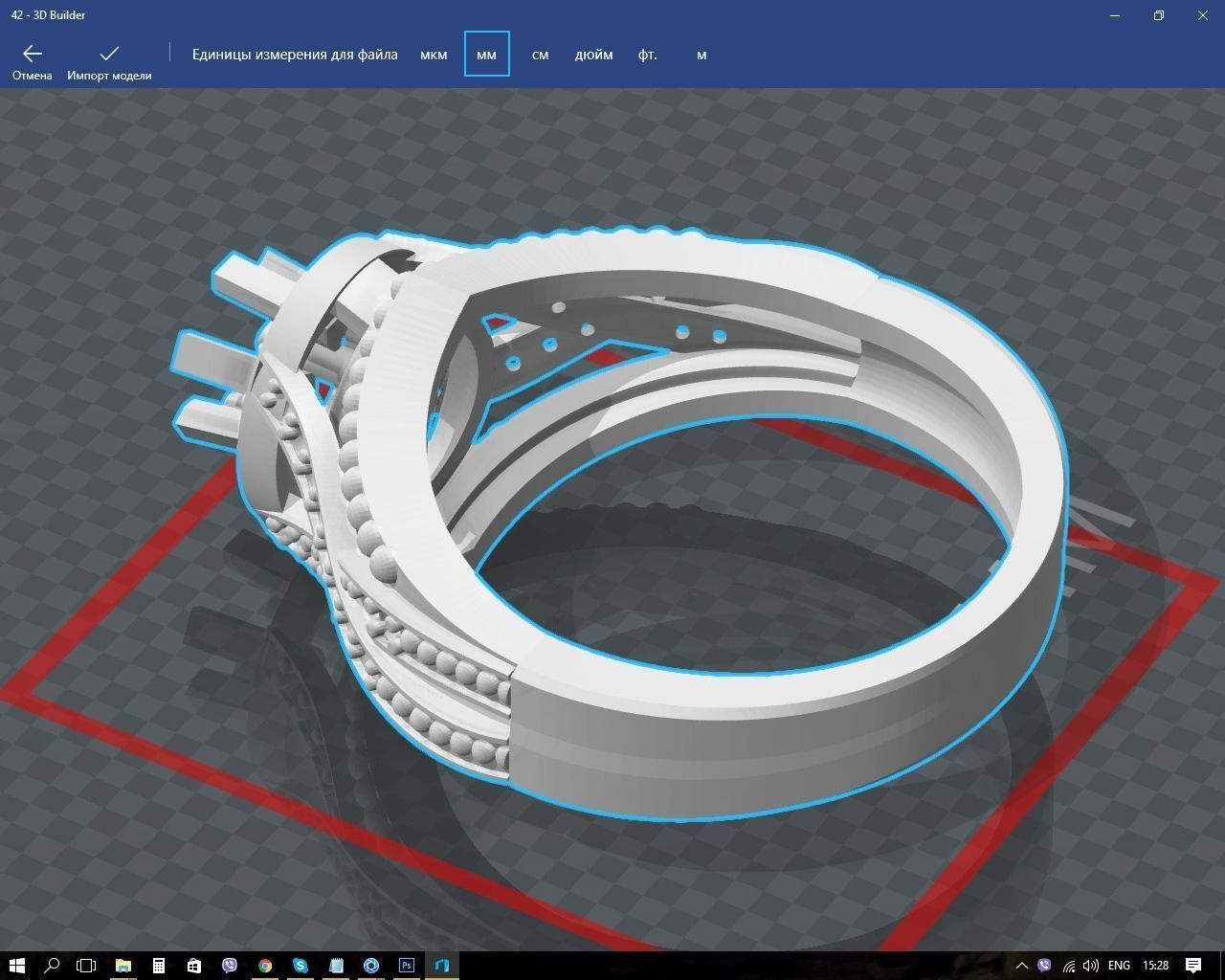 Ring amethyst engagement 3D print model_8