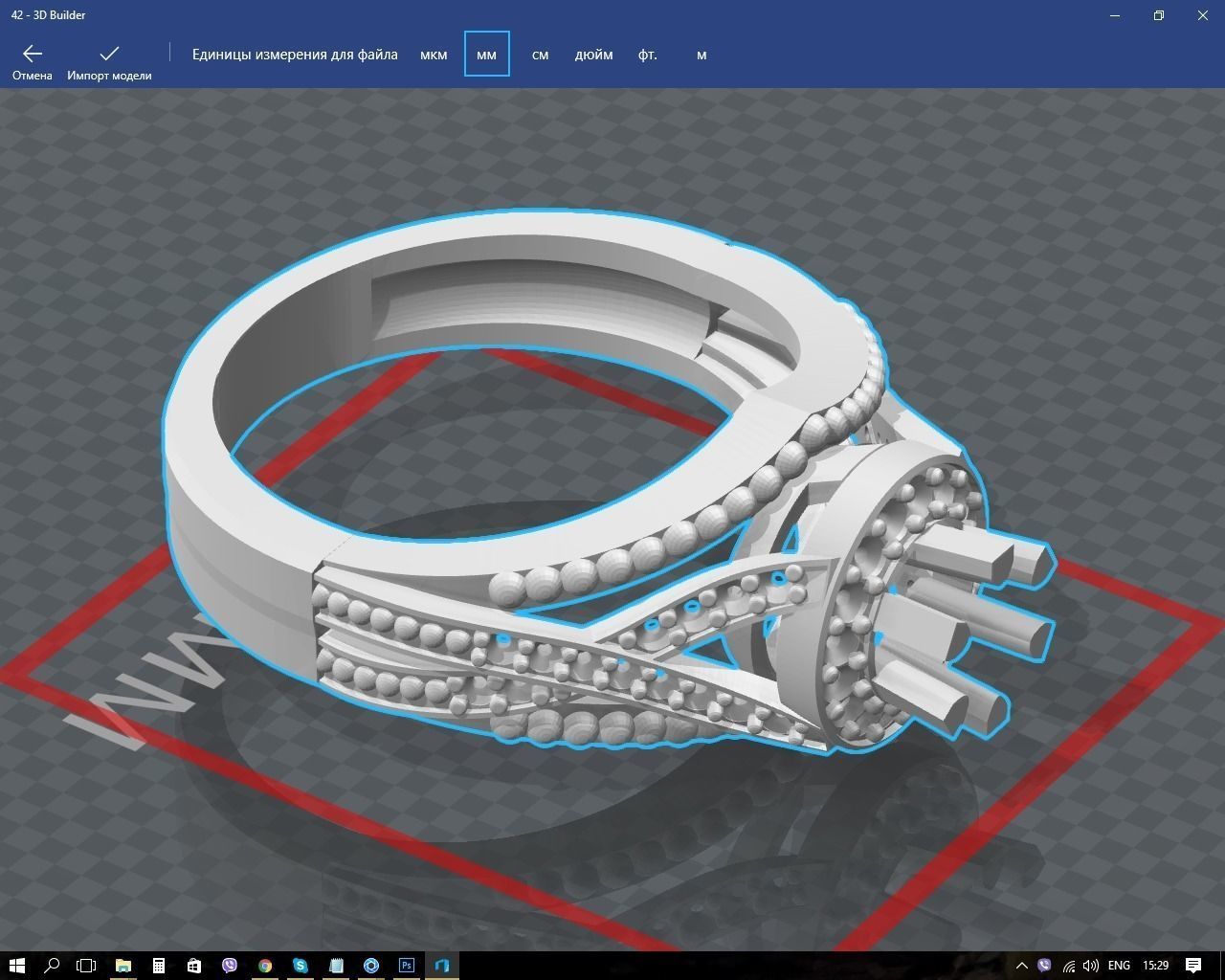 Ring amethyst engagement 3D print model_7