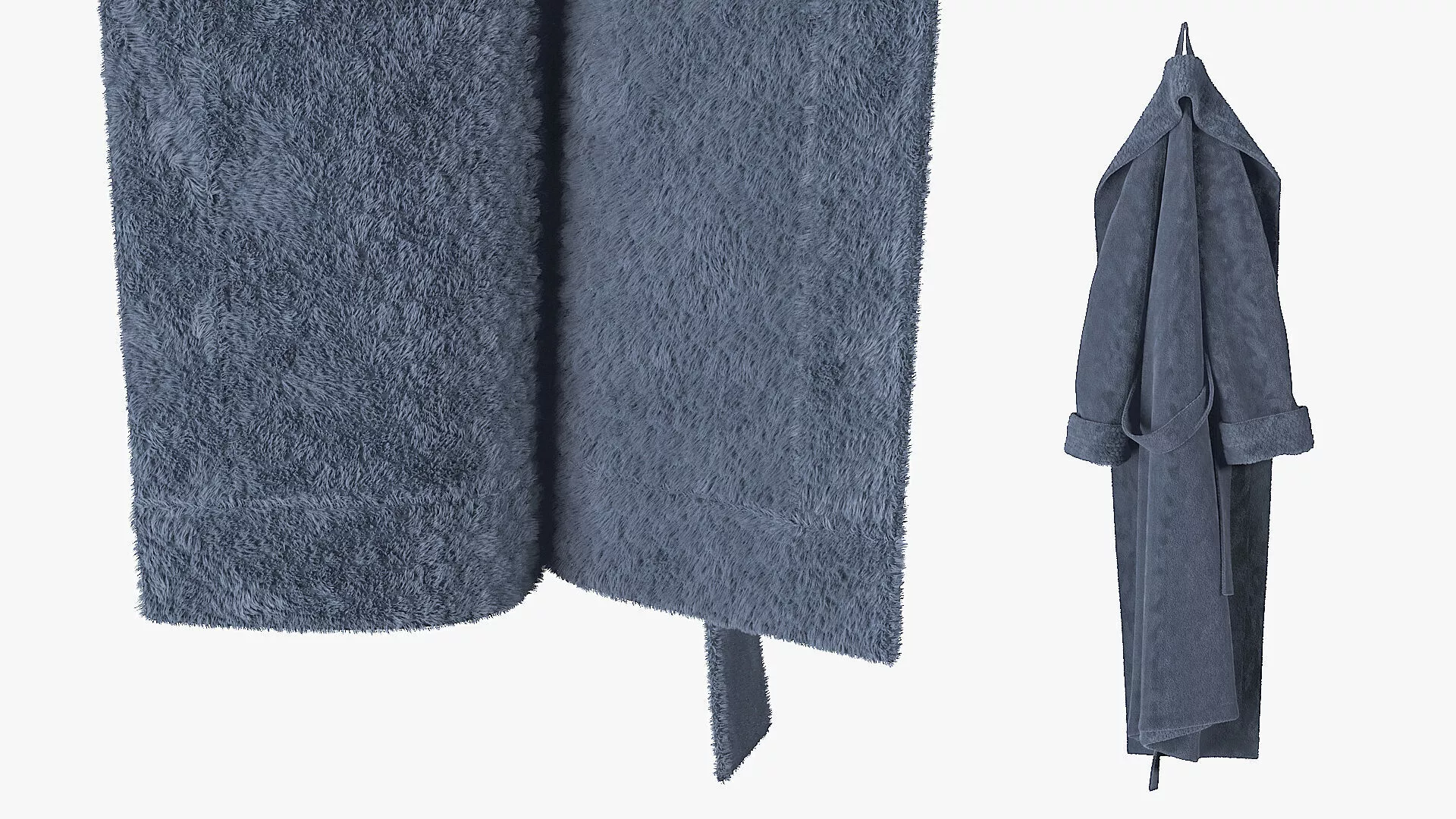 Hooked Bathrobe Blue Fur 3D model
