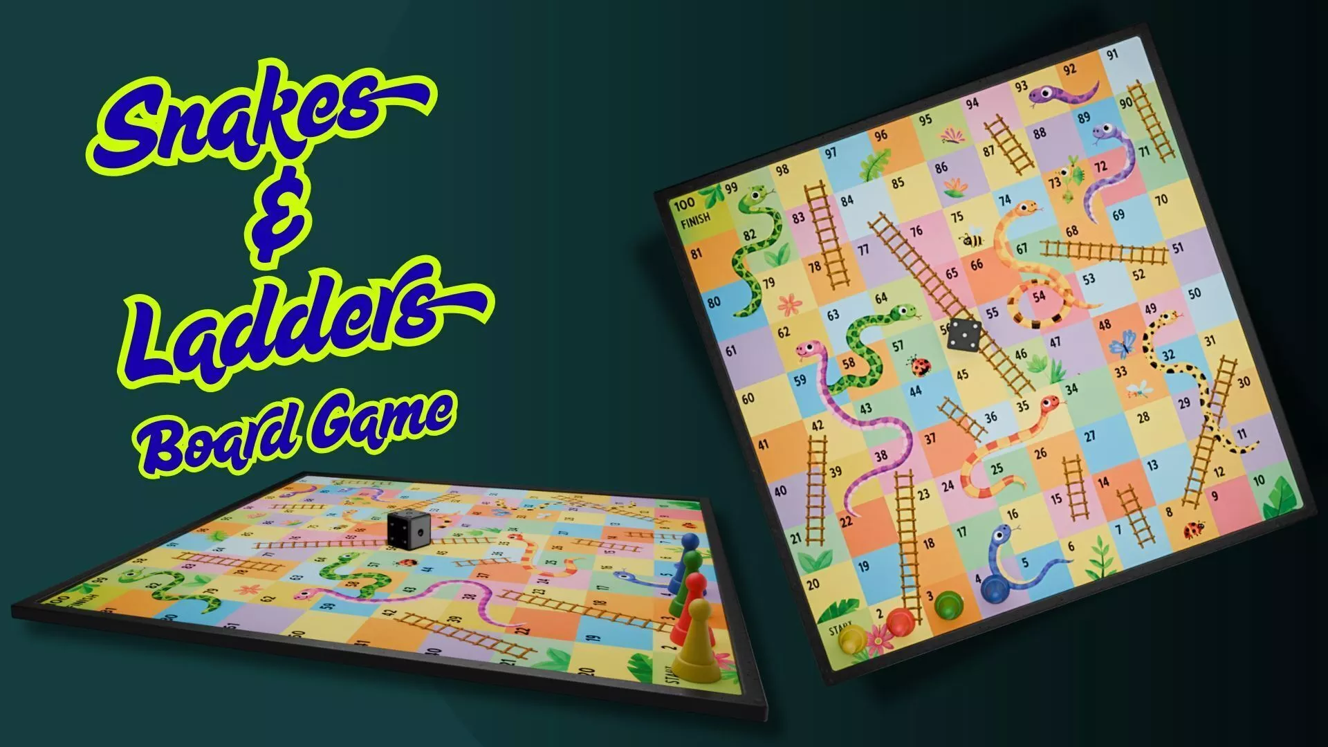 Snakes and Ladders Board Game 3D Model 3D model