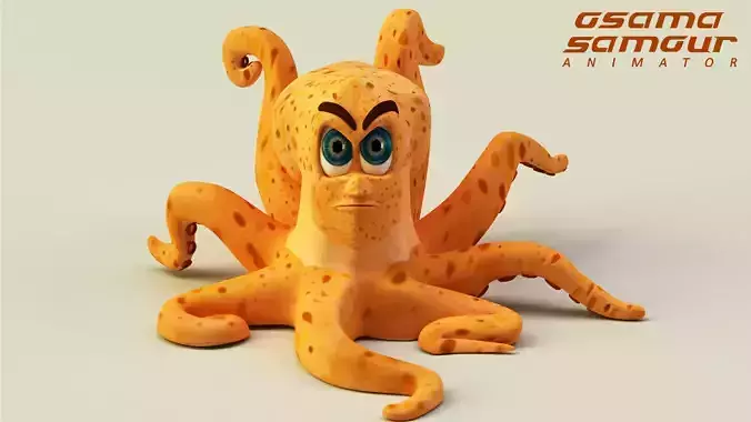 Octopus cartoonist character