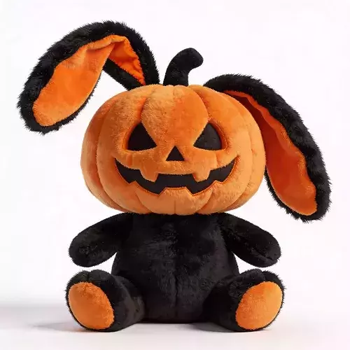 Stylized 3D Halloween Jack Lantern Bunny Plush Model