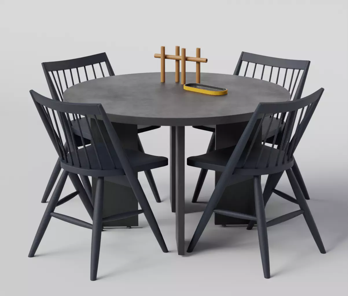 Modern dining set 3D model