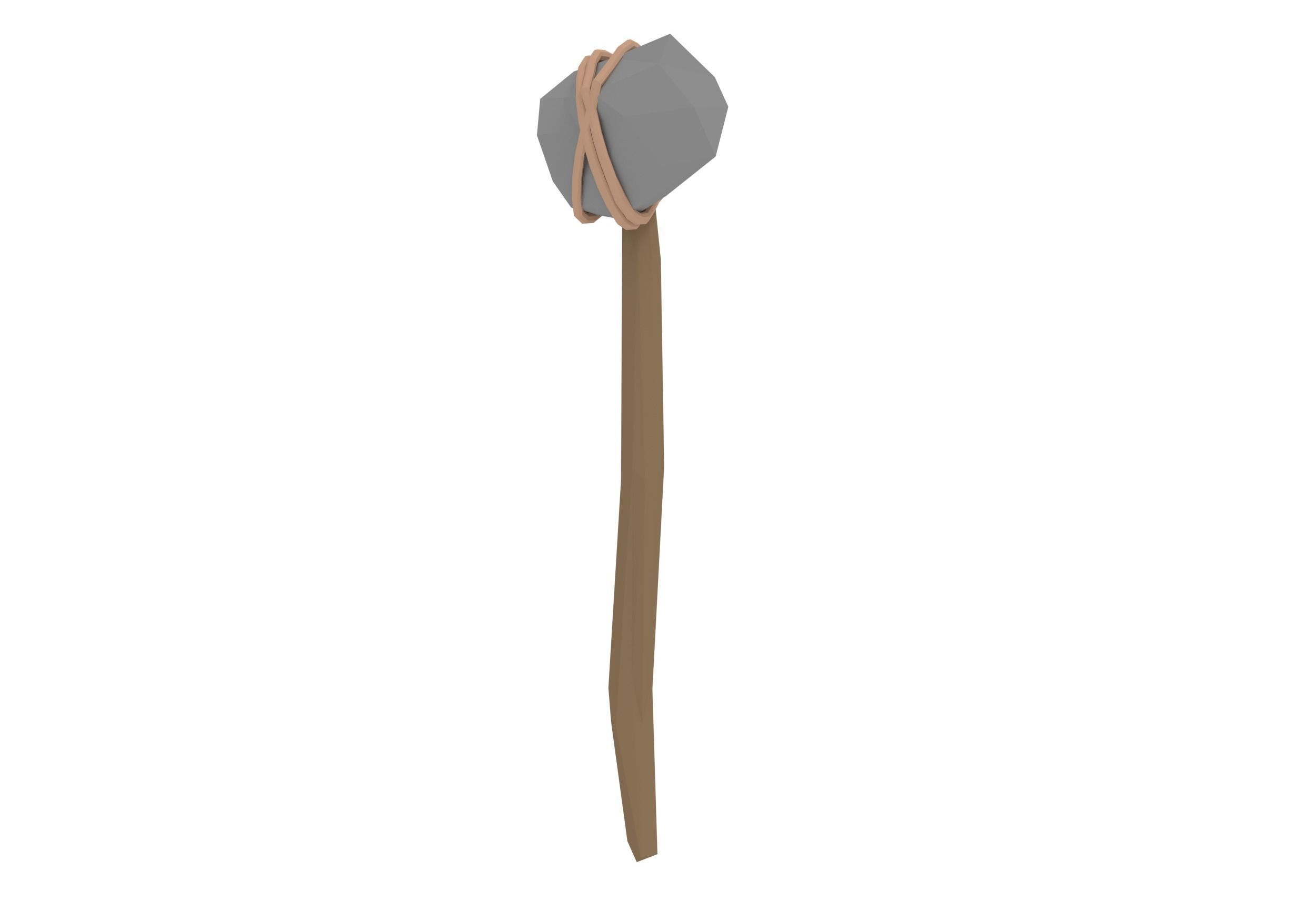LowPoly tropical Beach Scene with stone tools Low-poly 3D model_17