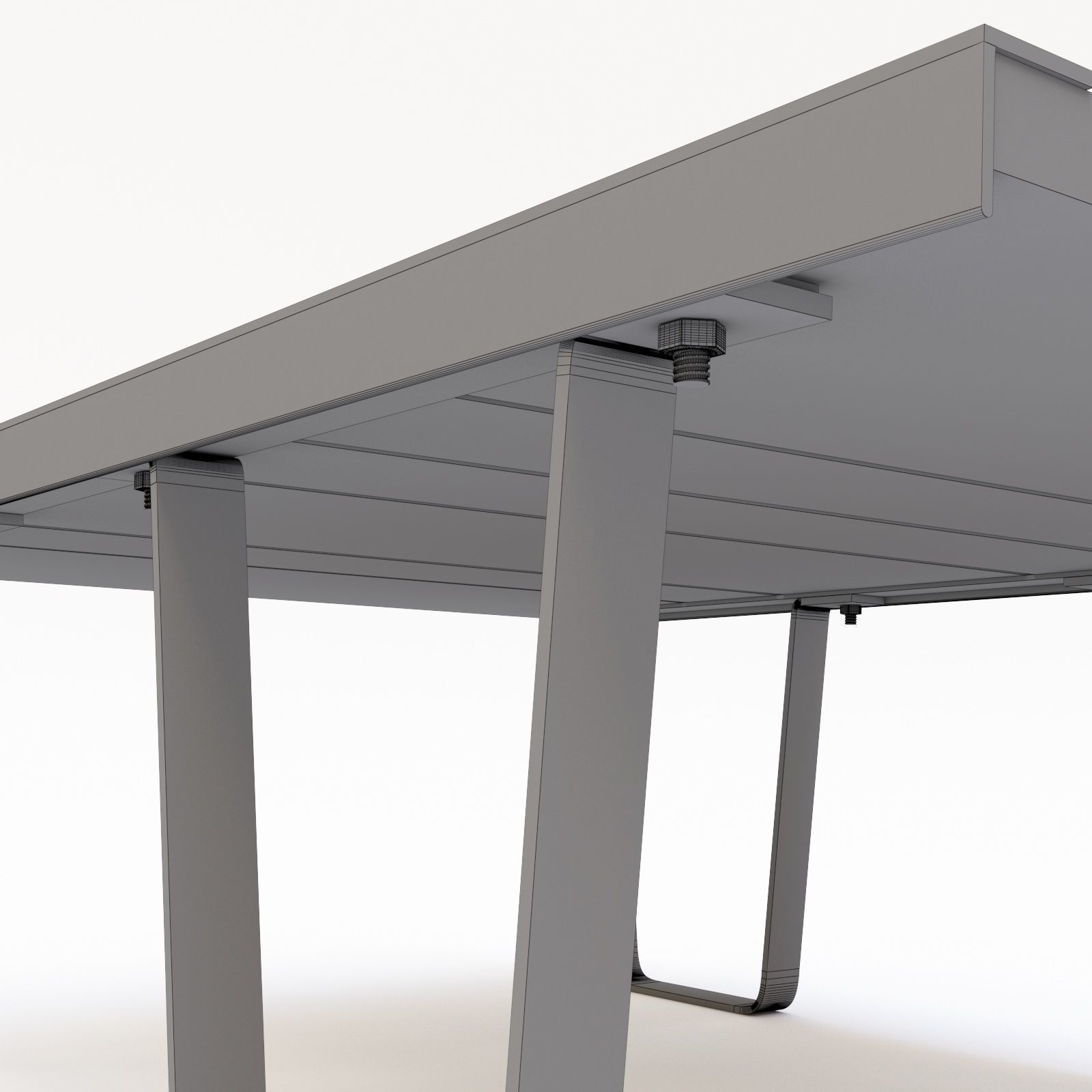 TABLE wooden coffee with metal legs 3D model_8