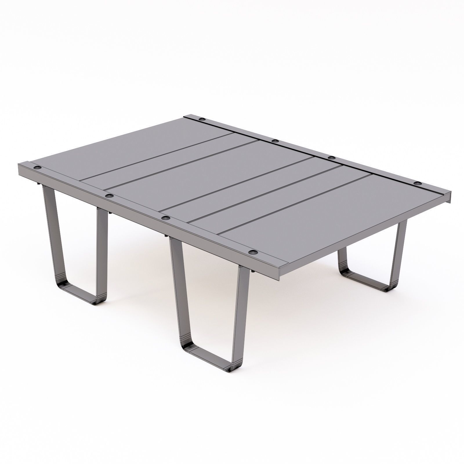 TABLE wooden coffee with metal legs 3D model_5