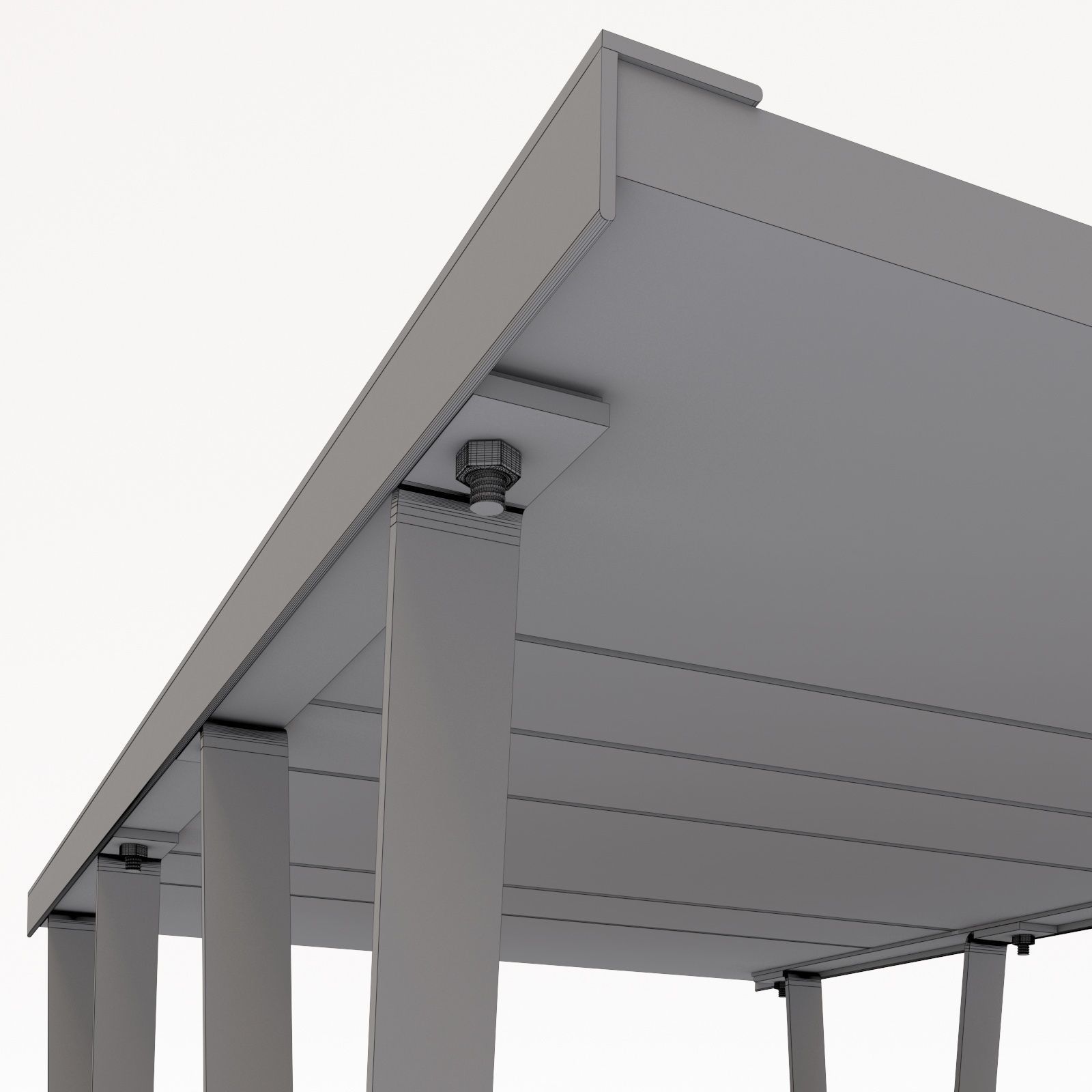 TABLE wooden coffee with metal legs 3D model_9