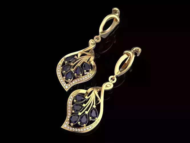 Earrings with pear