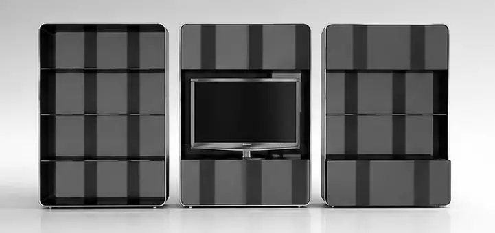 Modern Modular Entertainment Wall Unit 3D model