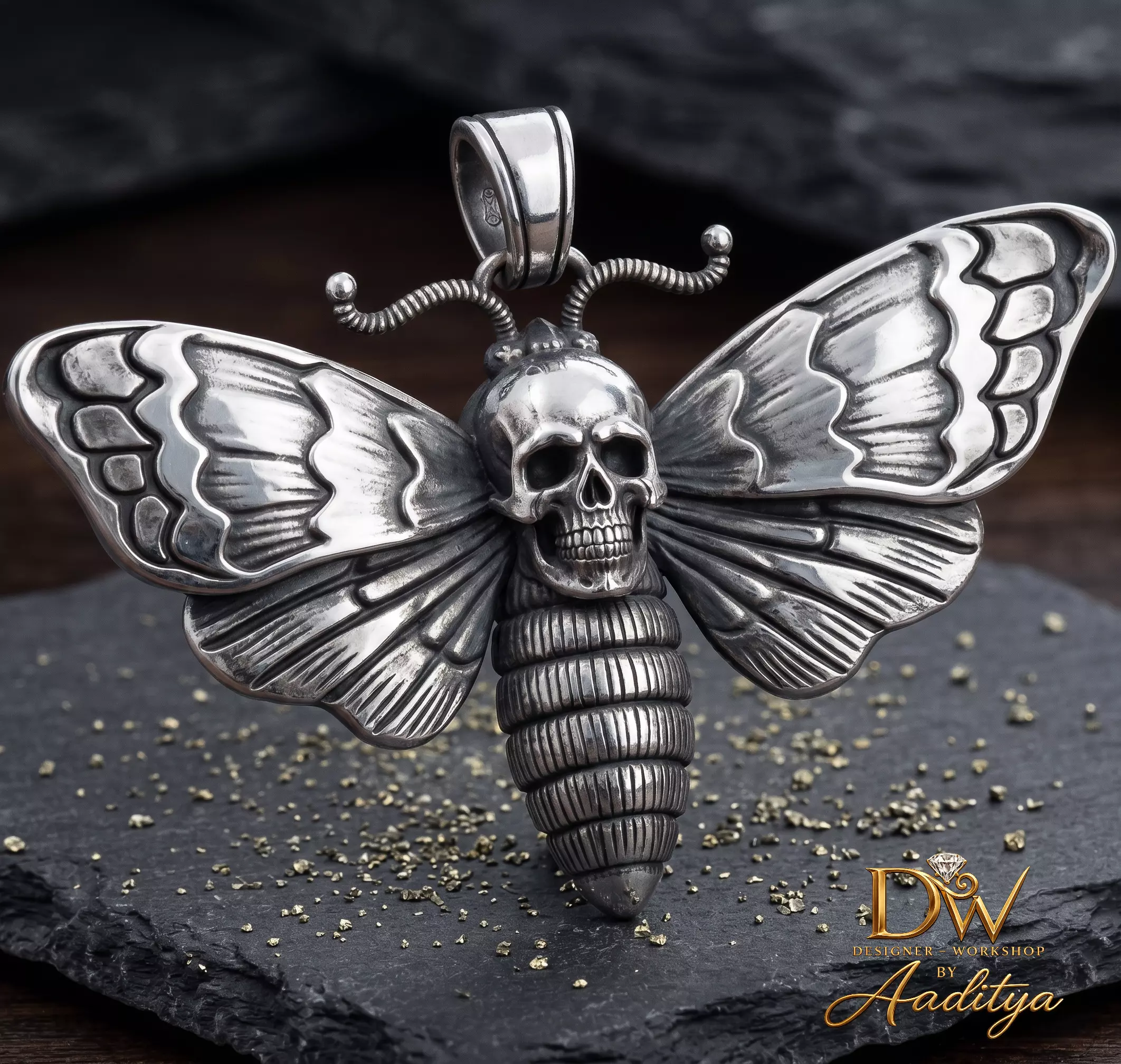 Skull Butterfly Pendant 3D print model