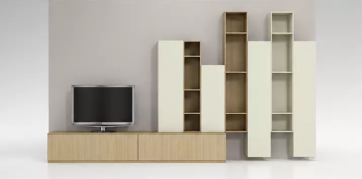 Modern Modular Entertainment Wall Unit with Storage Cabinets 3D model