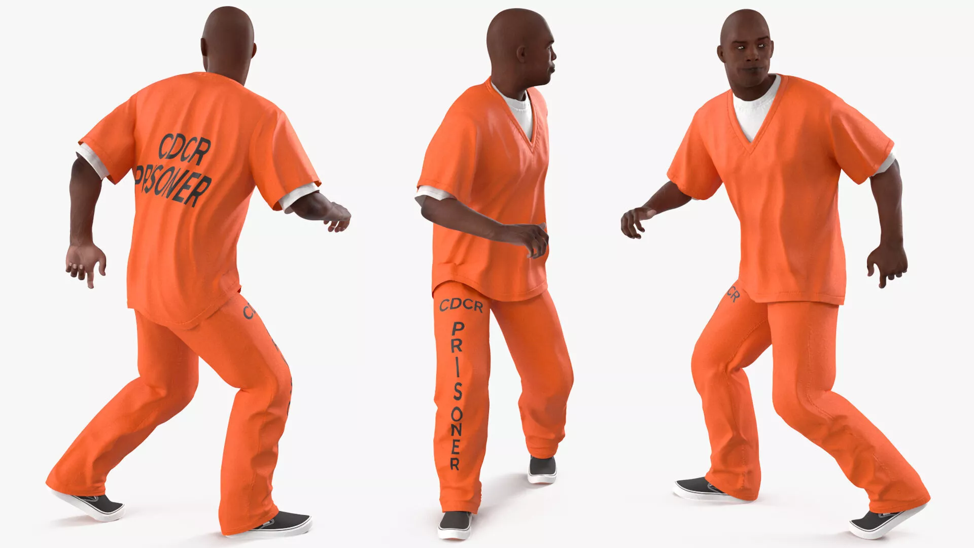 Black Male Prisoner Rigged for Cinema 4D 3D model