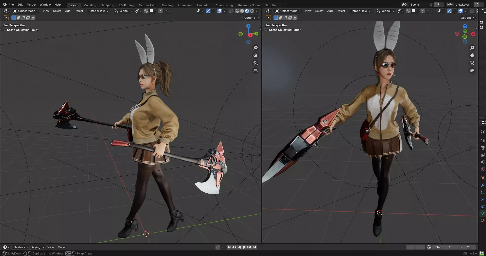 Cool Girl PBR 8k high details Free 3D model